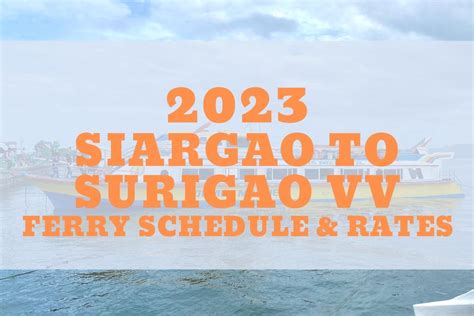 Cebu City to Siargao Island Ferries .